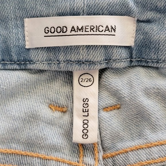 Good American Distressed Light Wash Good Legs Skinny Jeans - Picture 12 of 14